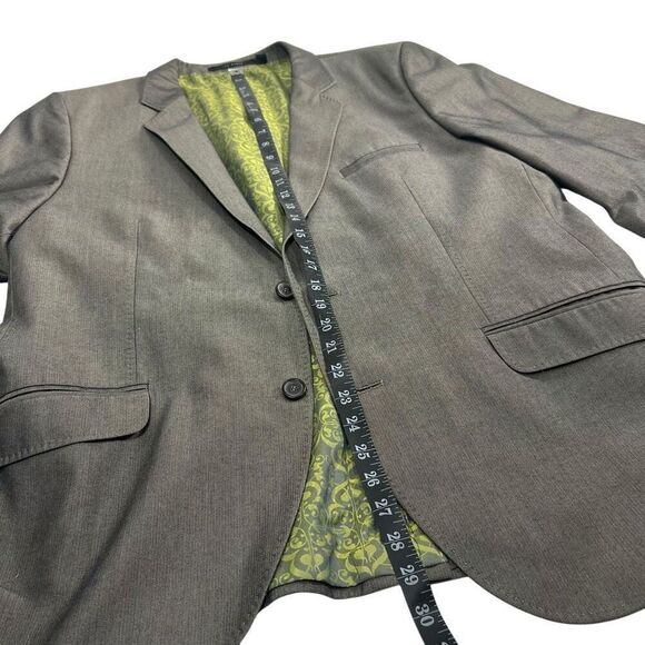 Ted Baker Men's Gray Notched Lapel Two Button Jacquard Lined Blazer Size 7 XXXL - Picture 8 of 12
